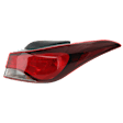 Passenger Side, Outer Tail Light, with Bulb, Halogen, Clear and Red Lens, Coupe/Sedan, Korea Built Vehicle Models