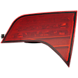 Passenger Side, Inner Tail Light, without Bulb, Halogen, Red Lens, Sedan