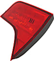 Passenger Side, Inner Tail Light, without Bulb, Halogen, Red Lens, Sedan