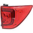 Passenger Side, Outer Tail Light, with Bulb, Halogen, Red Lens, 6 Cyl., 3.5L Engine, CAPA CERTIFIED