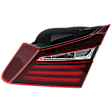 Passenger Side, Inner Tail Light, with Bulb, Halogen, Clear and Red Lens, Sedan, Except Hybrid Model