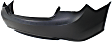 Rear Primed Bumper Cover, With Dual Exhaust System, Without Parking Aid Sensor Holes, Except Hybrid Model