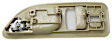 Front, Passenger Side Interior Door Handle, Beige Bezel with Chrome Lever, With Door Lock Hole, 4 Cyl., 2.2L Engine