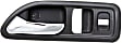 Front, Driver Side Gray bezel with chrome lever Interior Door Handle
