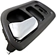Front, Driver Side Gray bezel with chrome lever Interior Door Handle