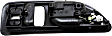 Front, Driver Side Gray bezel with chrome lever Interior Door Handle