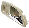 Front, Passenger Side Beige bezel with chrome lever Interior Door Handle