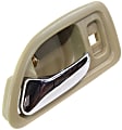 Front, Driver Side Interior Door Handle, Beige Bezel with Chrome Lever, With Door Lock Hole, Sedan/Wagon