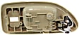 Front, Driver Side Interior Door Handle, Beige Bezel with Chrome Lever, With Door Lock Hole, Sedan/Wagon