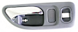 Front, Passenger Side Gray bezel with chrome lever Interior Door Handle, With Door Lock Hole