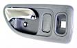 Front, Passenger Side Gray bezel with chrome lever Interior Door Handle, With Door Lock Hole