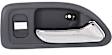 Front, Passenger Side Gray bezel with chrome lever Interior Door Handle