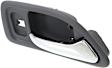 Front, Passenger Side Gray bezel with chrome lever Interior Door Handle
