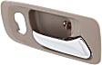 Front, Passenger Side Beige bezel with chrome lever Interior Door Handle