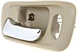 Front, Driver Side Beige bezel with chrome lever Interior Door Handle