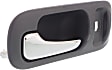 Front, Driver Side Gray bezel with chrome lever Interior Door Handle, With Door Lock Hole