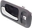 Front, Driver Side Gray bezel with chrome lever Interior Door Handle, With Door Lock Hole