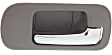 Front, Passenger Side Brown bezel with chrome lever Interior Door Handle