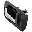 Front, Passenger Side Gray bezel with chrome lever Interior Door Handle