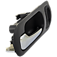 Front, Passenger Side Gray bezel with chrome lever Interior Door Handle