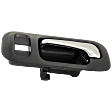 Front, Passenger Side Gray bezel with chrome lever Interior Door Handle