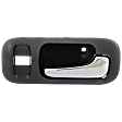 Front, Driver Side Gray bezel with chrome lever Interior Door Handle