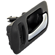 Front, Driver Side Gray bezel with chrome lever Interior Door Handle