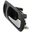Front, Driver Side Gray bezel with chrome lever Interior Door Handle