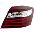 Passenger Side, Outer Tail Light, with Bulb, LED, Clear and Red Lens, Sedan, Except Hybrid Model, CAPA CERTIFIED
