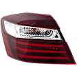 Driver Side, Outer Tail Light, with Bulb, LED, Clear and Red Lens, Sedan, Except Hybrid Model, CAPA CERTIFIED