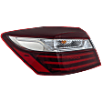 Driver Side, Outer Tail Light, with Bulb, LED, Clear and Red Lens, Sedan, Except Hybrid Model, CAPA CERTIFIED