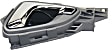 Front, Driver Side Gray bezel with chrome lever Interior Door Handle