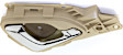 Front, Passenger Side Beige bezel with chrome lever Interior Door Handle, Without Door Lock Hole