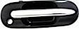Front, Passenger Side Chrome Lever with Smooth Black Bezel Exterior Door Handle, With Key Hole