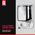 Front, Driver Side Chrome Lever with Primed Bezel Exterior Door Handle, With Key Hole, Sedan