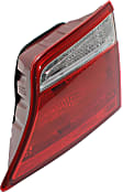 Passenger Side, Outer Tail Light, with Bulb, Halogen, Clear and Red Lens