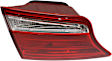 Driver Side, Outer Tail Light, with Bulb, Halogen, Clear and Red Lens