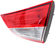 Passenger Side, Inner Tail Light, with Bulb, Halogen, Clear and Red Lens