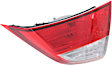 Passenger Side, Inner Tail Light, with Bulb, Halogen, Clear and Red Lens