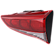 Passenger Side, Inner Tail Light, with Bulb, Halogen, Clear and Red Lens