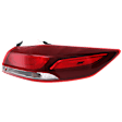 Passenger Side, Outer Tail Light, with Bulb, Halogen, Clear and Red Lens, Sedan, USA Built Vehicle