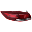 Driver Side, Outer Tail Light, with Bulb, Halogen, Clear and Red Lens, Sedan, USA Built Vehicle