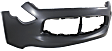 Front, Upper Primed Bumper Cover, Base Model, Without Navigation System, Without Parking Aid Sensor Holes, Without Fog Light Holes