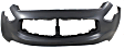 Front, Upper Primed Bumper Cover, Base Model, Without Navigation System, Without Parking Aid Sensor Holes, Without Fog Light Holes