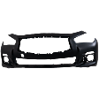 2014-2017 Infiniti Q50 - Front Primed Bumper Cover, Except Sport Model, Without Parking Aid Sensor Holes, CAPA Certified