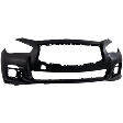 2014-2017 Infiniti Q50 - Front Primed Bumper Cover, Except Sport Model, Without Parking Aid Sensor Holes, CAPA Certified