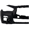 2014-2017 Infiniti Q50 - Front Primed Bumper Cover, Except Sport Model, Without Parking Aid Sensor Holes, CAPA Certified