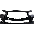 2014-2017 Infiniti Q50 - Front Primed Bumper Cover, Except Sport Model, Without Parking Aid Sensor Holes, CAPA Certified