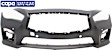 2014-2017 Infiniti Q50 - Front Primed Bumper Cover, Sport Model, With Parking Aid Sensor Holes, CAPA Certified
