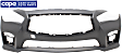 Front Primed Bumper Cover, Sport Model, Without Parking Aid Sensor Holes, CAPA Certified